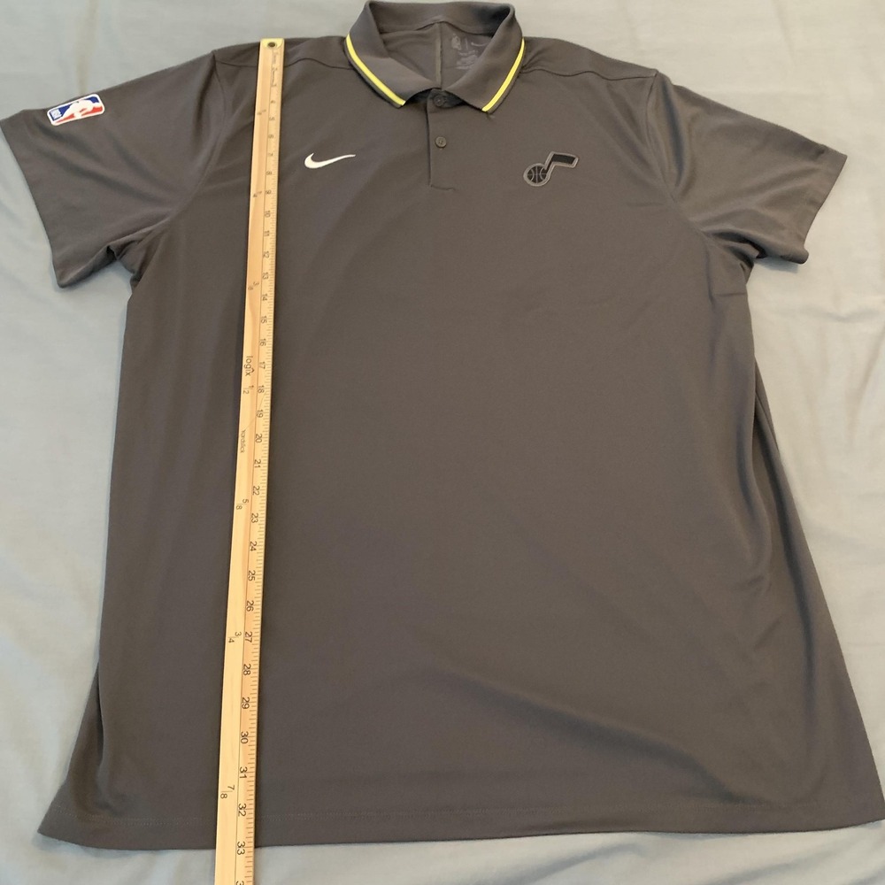 Utah Jazz Shirt Mens 2XL Gray NBA Basketball Dri Fit Polo Short Sleeve Nike - Picture 7 of 9
